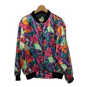 Stefano Worldwide Vintage Satin Bomber Jacket